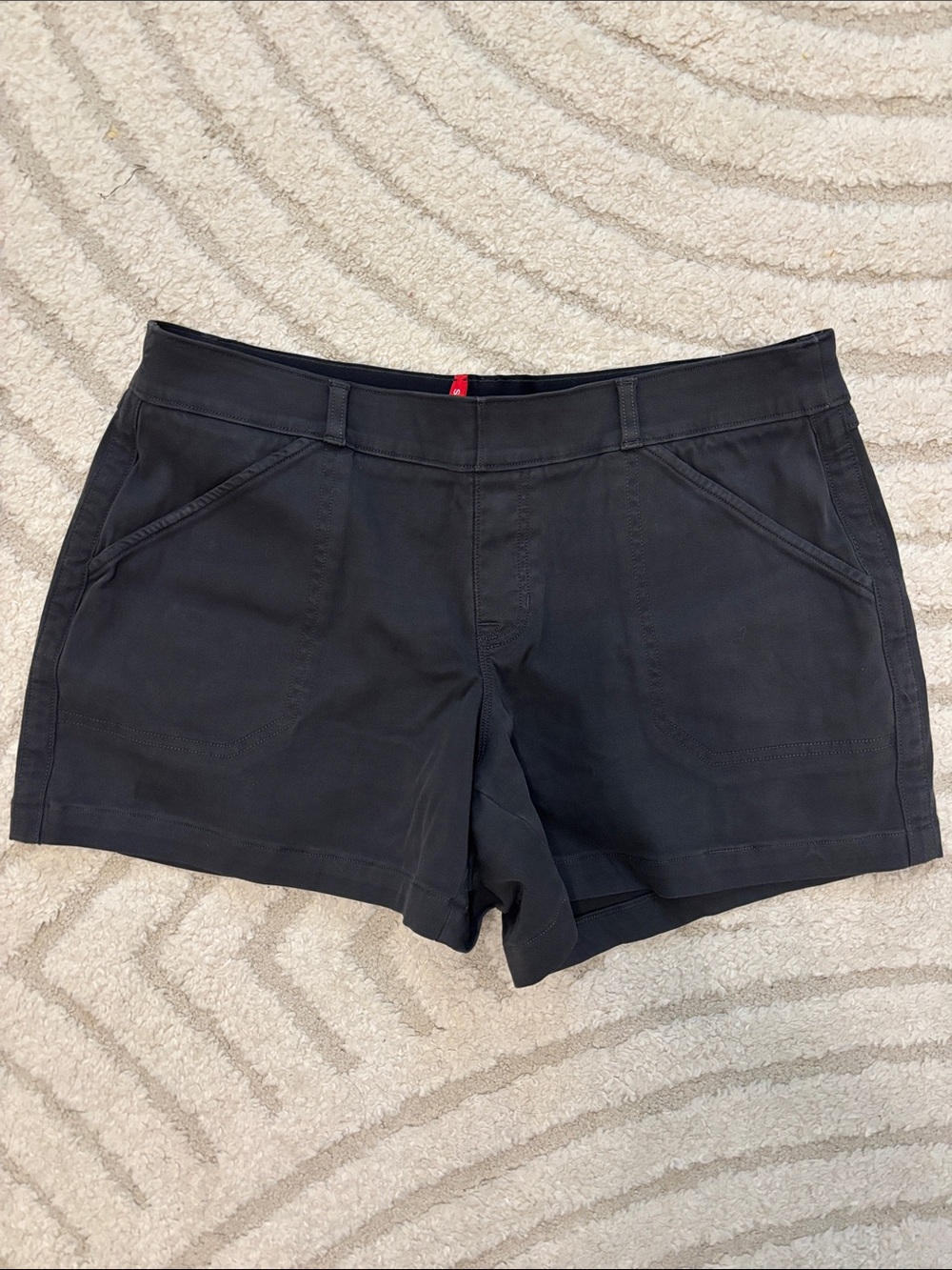 SPANX 4” Black stretch twill shorts